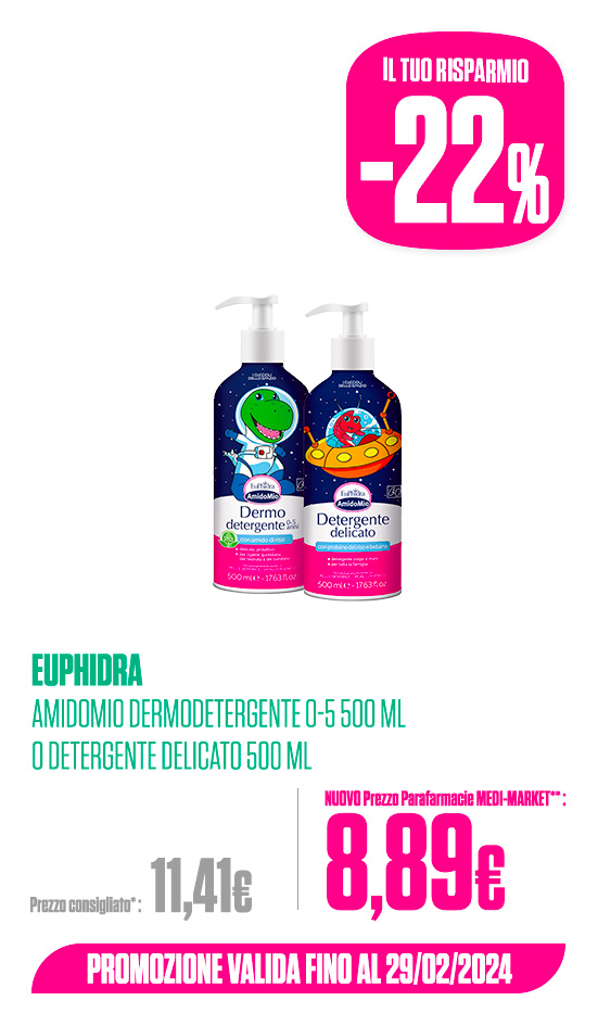 euPhidra AmidoMio Dermo Detergente 0-5 anni a € 8,89 (oggi)
