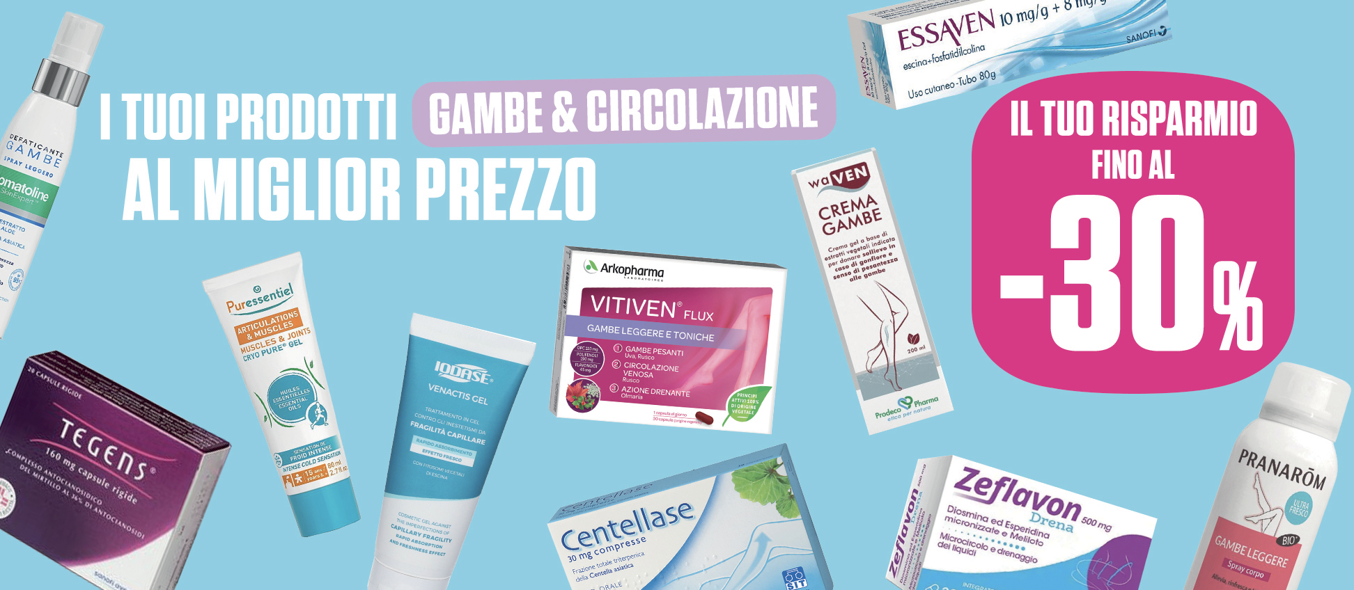 Fino al -30% di sconto su prodotti per il benessere delle gambe