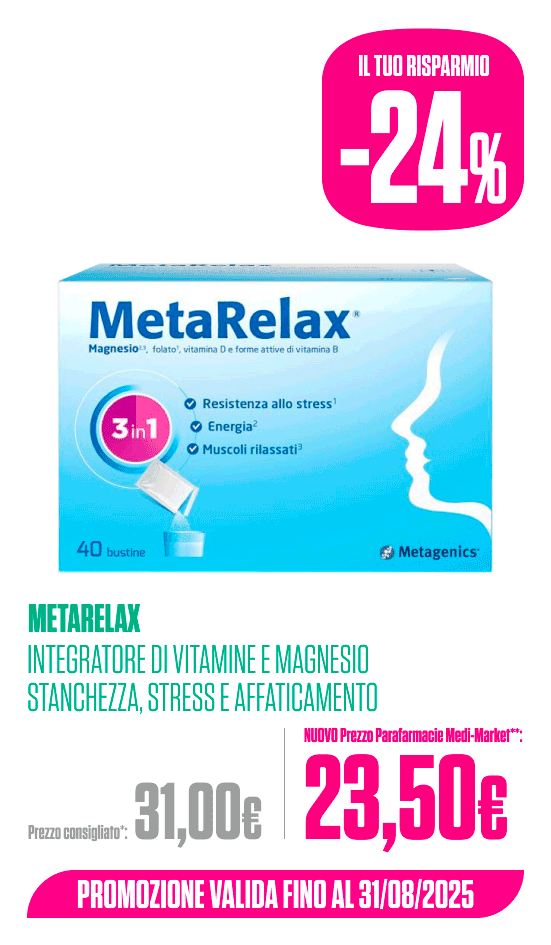 metarelax integratore di vitamine e magnesio stanchezza, stress e affaticamento
