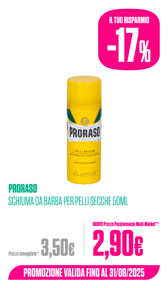 Proraso schiuma da barba pelli secche