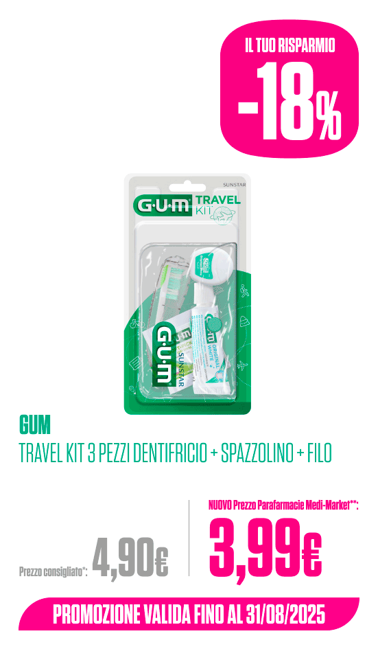 Gum travel kit dentifricio + spazzolino + filo interdentale